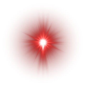 Red Glowing Light Star. Lens Flare. PNG explodes  bright blue light. Sun glare effect. Bright flash.