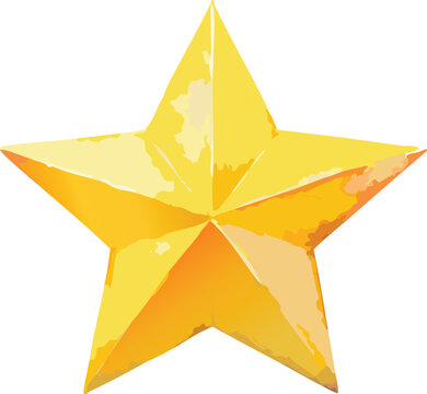 watercolor yello star high detail