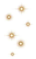 Glowing Christmas Lights. Gold Magic Stars
