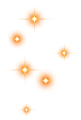Glowing Christmas Lights. Gold Magic Stars
