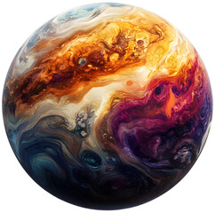 Captivating Gas Giant Planet with Swirling Clouds and Vibrant Colors in Isolated 3D Render
