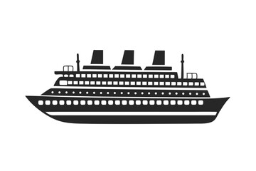 Fototapeta premium Cruise ship icon silhouette vector illustration