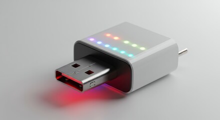 Modern usb flash drive with colorful le ds