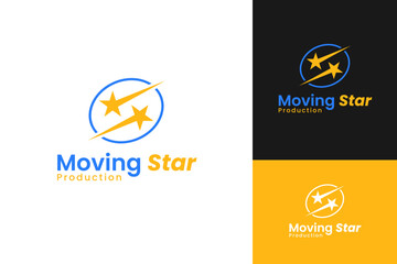 Moving star logo design template vector illustration