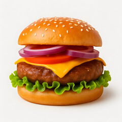 Classic Cheeseburger with Fresh Vegetables
