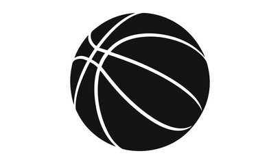 Simple black and white basketball icon