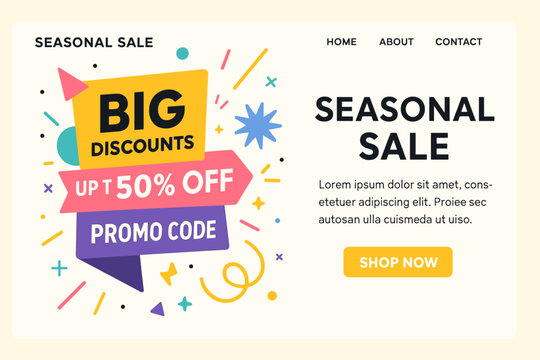 Seasonal Sale Extravaganza. Seasonal sale banner. Vector illustration of big discounts, promo codes, colorful banners, and