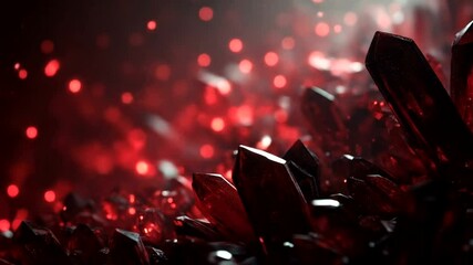 Dark red crystal cluster close-up - Powered by Adobe