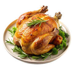 roasted chicken on a white plate
