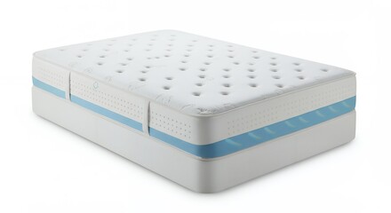 White mattress with teal accents