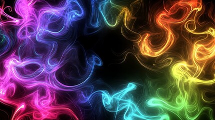 Abstract rainbow swirling smoke
