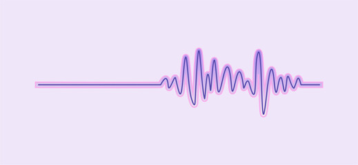 Music wave line sound one noise icon audio frequency signal podcast radio sound wave volume hand art. Acoustic line music logo record sound wave doodle sketch abstract. Vector illustration