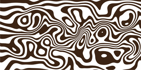 Fototapeta premium Organic coffee brown abstract design with layered topographic flow structure.