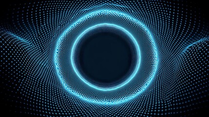Abstract circular design with glowing dots