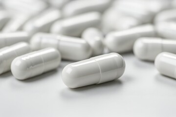pills on white background