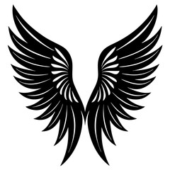 Obraz premium A-Angel Wing Vector | Generative AI & Linocut Silhouette Art Design