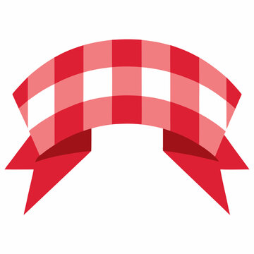A-Gingham-Ribbon Vector | Generative AI & Linocut Silhouette Design for Crafts & Decor