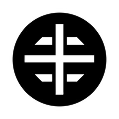 Abstract Crosshair Target Symbol Minimalist Black and White Vector Icon