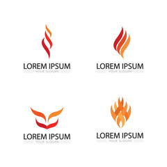 Abstract fire flame logo design with modern vector style for microstock icons