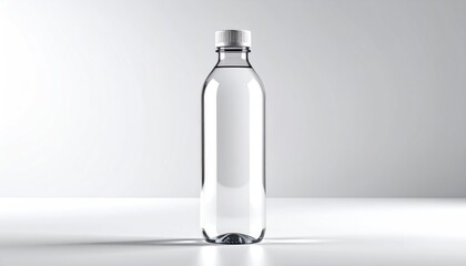 Clear Plastic Water Bottle Mockup Studio Shot Beverage Container Hydration Refreshment