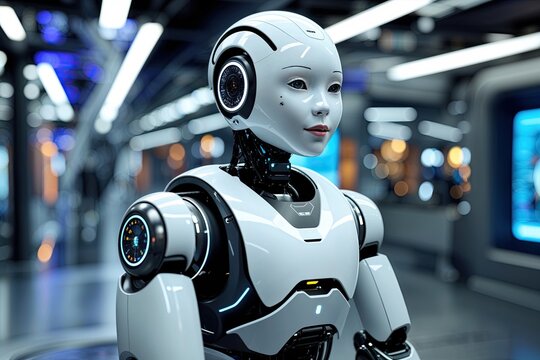 Futuristic Robot Concept with Advanced Technology and Innovative Interaction - Powered by Adobe