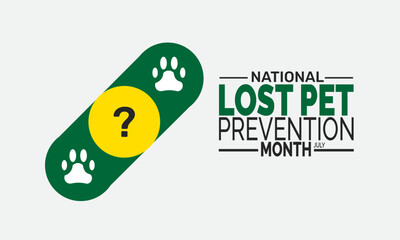
National Lost Pet Prevention Month background illustration. Holiday concept. Utilize  for  background, banner, placard, card, and poster design template with  professional  illustraion design 