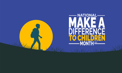 Fototapeta premium Make a Difference to Children Month background illustration. Holiday concept. Utilize for background, banner, placard, card, and poster design template with professional illustraion design 
