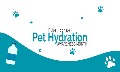 Naklejka premiumPet Hydration Awareness Month background illustration. Holiday concept. Utilize for background, banner, placard, card, and poster design template with professional illustraion design 