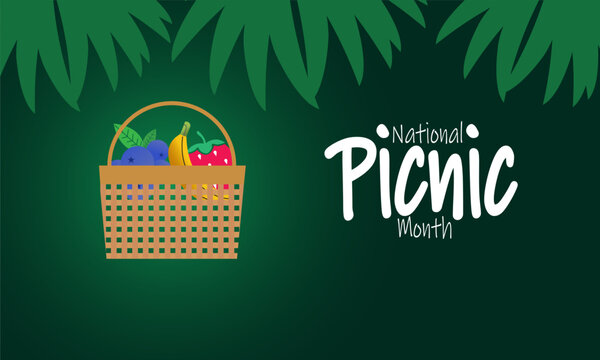 
National Picnic Month background illustration. Holiday concept. Utilize  for  background, banner, placard, card, and poster design template with  professional  illustraion design 
