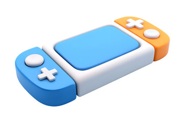 Stylized 3D Rendering of a Handheld Gaming Console on a transparent background
