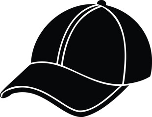 Silhouette of a baseball cap, a classic and versatile headwear piece