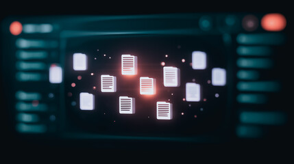 Digital Data Array: An abstract representation of digital data in a clean, modern, and visually striking display.