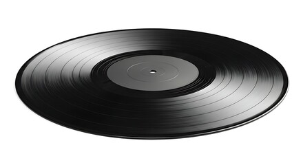 Black vinyl record disc isolated on white background