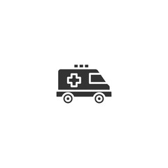 Silhouette Ambulance Icon - Emergency Medical Vehicle Illustration
