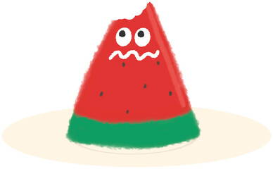 귀여운 수박 캐릭터 일러스트 