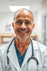 Friendly Doctor Smiling Portrait in Clinic