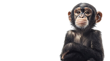 Naklejka premium black monkey isolated on white background
