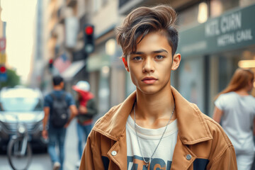 Teenager in City Street Fashionable Portrait