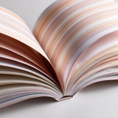 Open book, soft pastel hues, horizontal stripes
