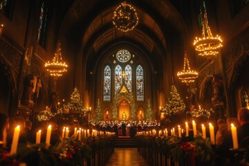 Family Celebrating Christmas Together at Home