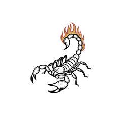 Stylized black scorpion design showcasing intricate details and bold lines suitable for tattoos or illustrations