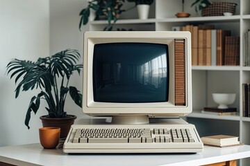 Classic Computing Machine on a Pure White Surface