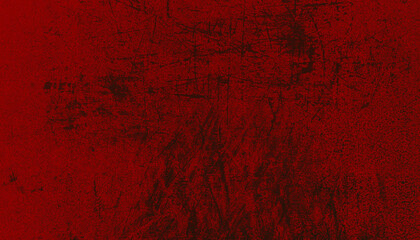 Red dark textured background with gradient and abrasions. Black and red empty old backdrop with scratches, plaster effect, paint on paper. Background for design, presentation, website
