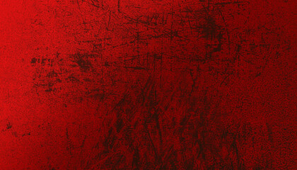 Red dark textured background with gradient and abrasions. Black and red empty old backdrop with scratches, plaster effect, paint on paper. Background for design, presentation, website