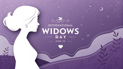 International Widows' Day, Elegant graphic raises awareness for widows' struggles and triumphs.