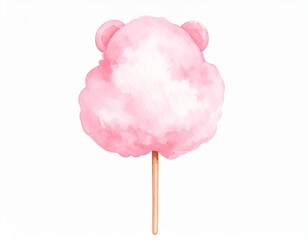 ピンクのわたあめ　くまの形