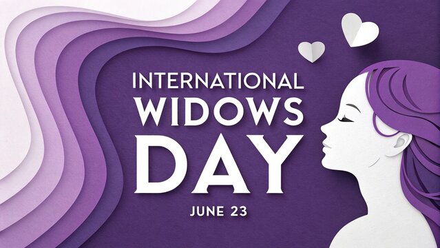 International Widows' Day, Minimalist design symbolizes grief and strength for June 23rd.