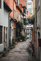 street of schnoor quarter in bremen