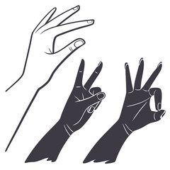 Obraz premium hand vector silhouette