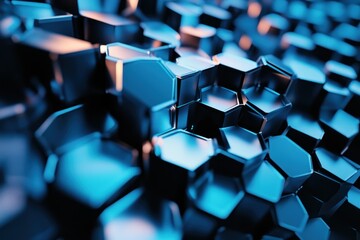 Obraz premium Abstract hexagonal structure assembling into number 2025, growth and success